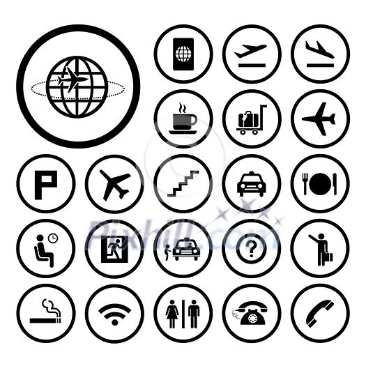 vector basic icon set for airport vector basic icon set for airport