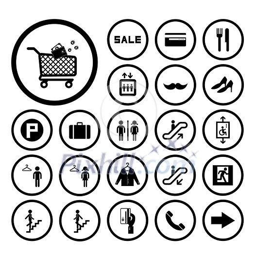 shopping mall vector icons set shopping mall vector icons set