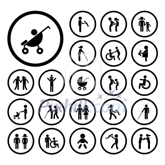 happy family vector icon set happy family vector icon set