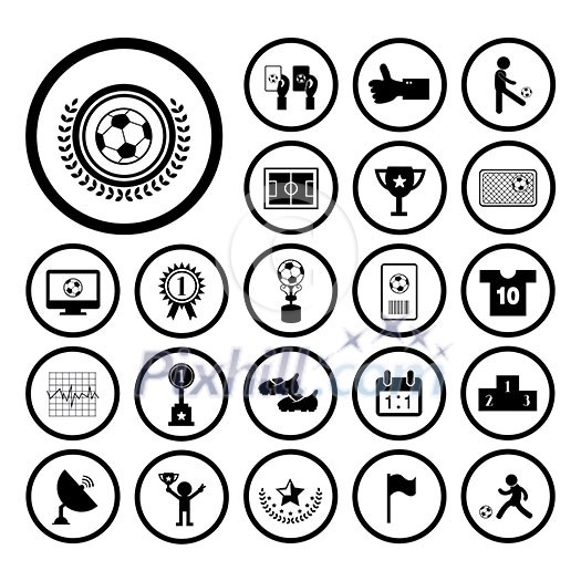 champion football match vector icon set champion football match vector icon set