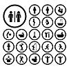 toilet and hygiene icons set  