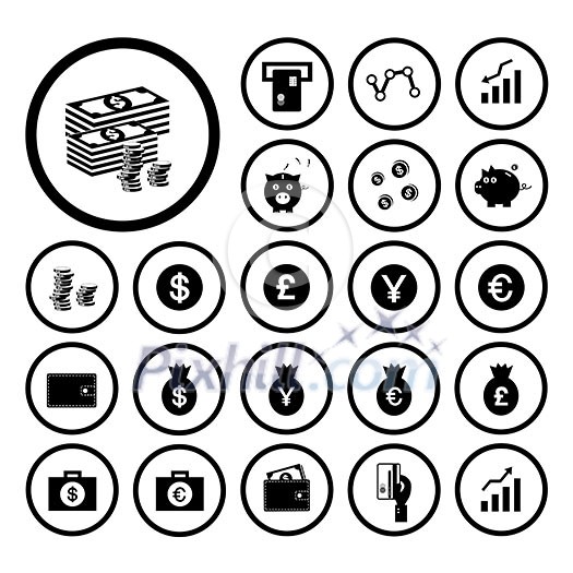 money and financial vector icon set money and financial vector icon set