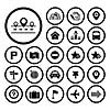 map and location icons  on white background 