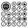 Sports and exercise vector icons set 