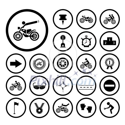 competition motorcycle vector symbol set competition motorcycle vector symbol set