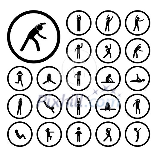 body exercise stick figure icon body exercise stick figure icon