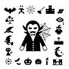 vector halloween icon set on white background 