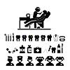 dental icons set on white background 