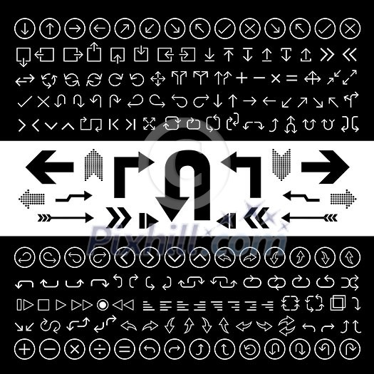 thin line arrow icons set thin line arrow icons set