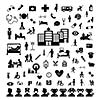 Doctor icon and hospital on white background 