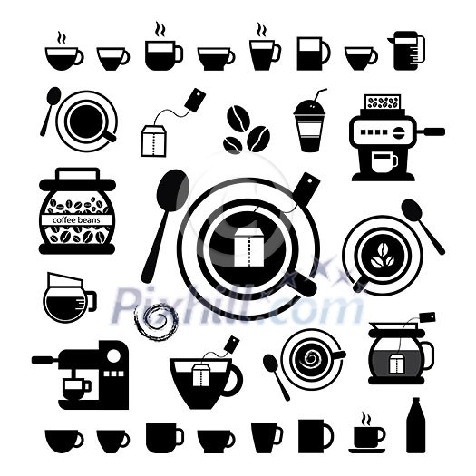 cup and coffee vector icon set cup and coffee vector icon set