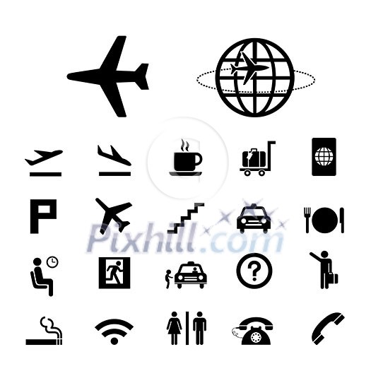 vector basic icon set for airport vector basic icon set for airport