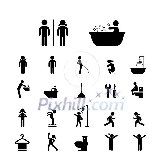 toilet and hygiene icons set toilet and hygiene icons set