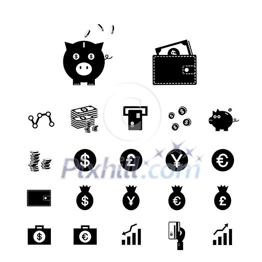 money and financial vector icon set money and financial vector icon set