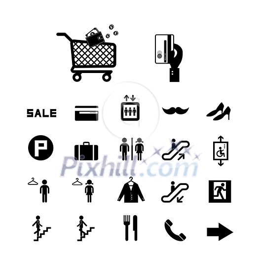 shopping mall vector icons set shopping mall vector icons set