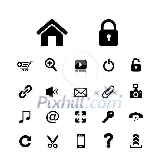 home and technology vector icon set for website home and technology vector icon set for website