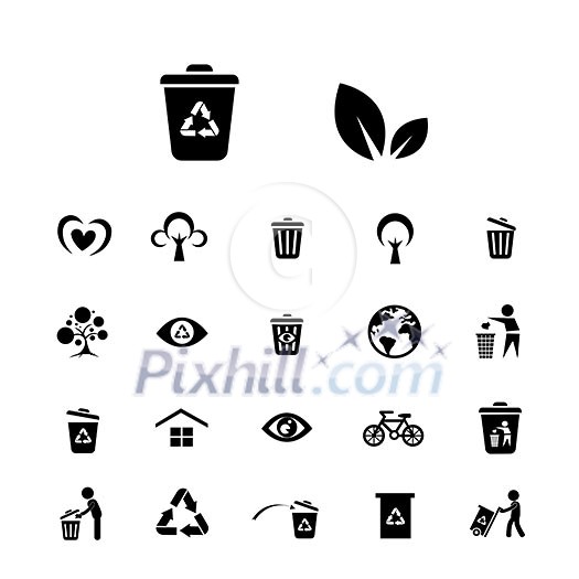 recycle and environment vector icon set recycle and environment vector icon set