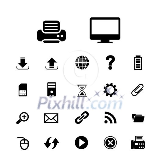 computer and technology vector icon set computer and technology vector icon set