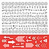 thin line arrow icons set 