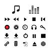 music button  icon set for media  
