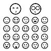 faces emoticon icons cartoon set   