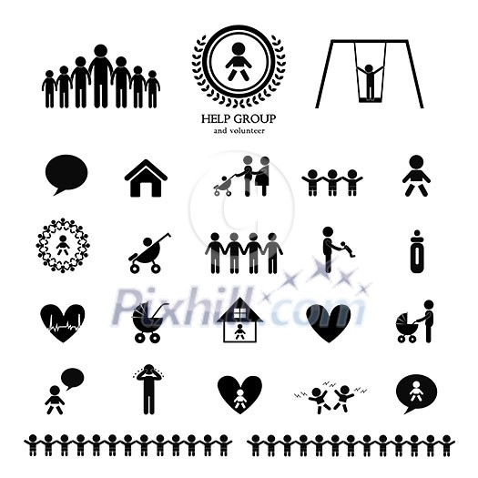 children action welfare stick figure icon children action welfare stick figure icon