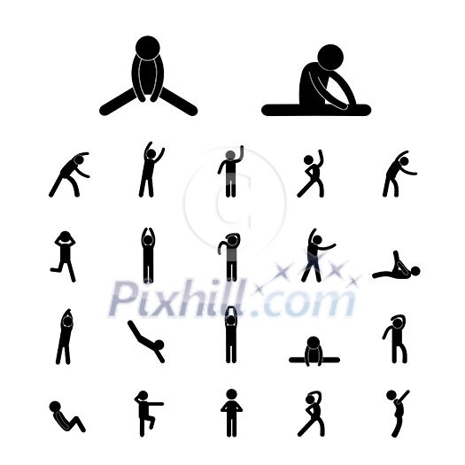 body exercise stick figure icon body exercise stick figure icon