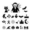 vector halloween icon set on white background 