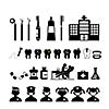 dental icons set on white background 