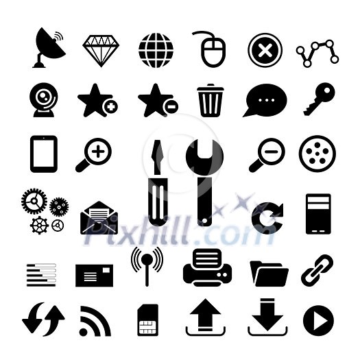 web and internet icon set on white background web and internet icon set on white background