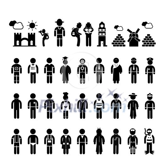 people symbol in career on white background people symbol in career on white background