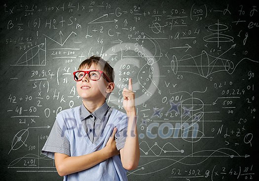 Boy of school age in glasses. Idea concept Boy of school age in glasses. Idea concept