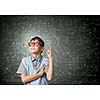 Boy of school age in glasses. Idea concept
