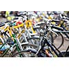 Bike rental service/Many bikes in a city context