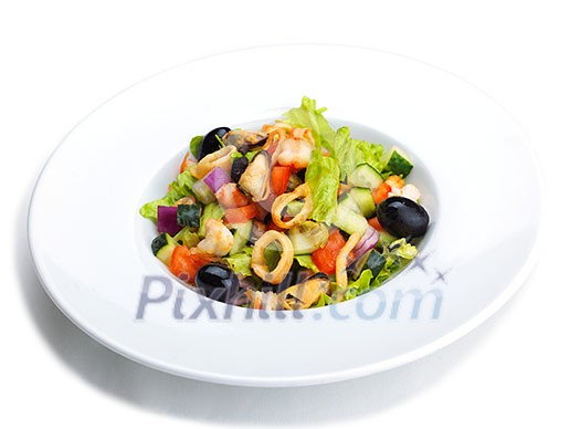fresh organic eco vegetable salad,close-up isolated on white fresh organic eco vegetable salad,close-up isolated on white