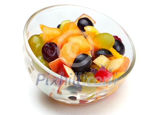 salad with fresh fruits and berries healthy food isolated on white backgound salad with fresh fruits and berries healthy food isolated on white backgound