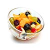 salad with fresh fruits and berries healthy food isolated on white backgound