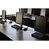brand new computer with tft monitor in modern classroom at school
