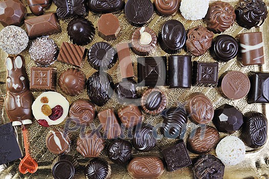 luxury and sweet praline and chocolate decoration food close up luxury and sweet praline and chocolate decoration food close up
