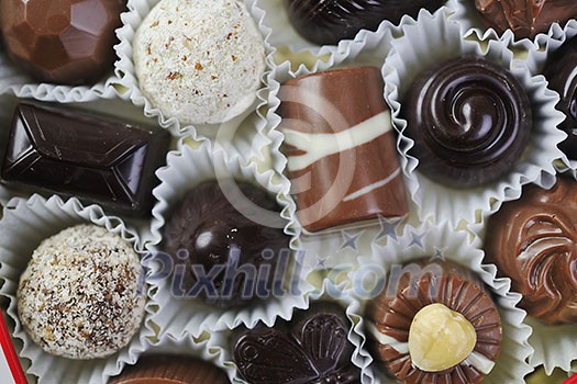 luxury and sweet praline and chocolate decoration food close up luxury and sweet praline and chocolate decoration food close up