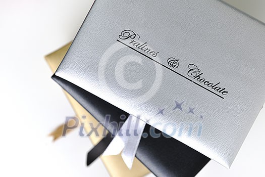 chocolate and praline luxury box with candy and sweets chocolate and praline luxury box with candy and sweets