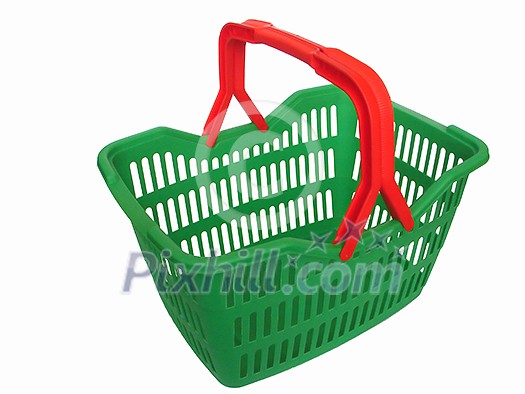 green shopping cart isolated on white background green shopping cart isolated on white background