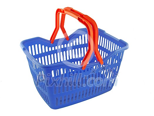 blue shopping basket on white background blue shopping basket on white background