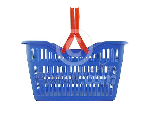 blue shopping basket on white background blue shopping basket on white background