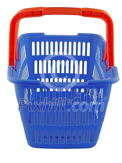 blue shopping basket on white background blue shopping basket on white background