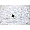 young athlete man have fun during skiing sport on hi mountain slopes at winter seasson and sunny day