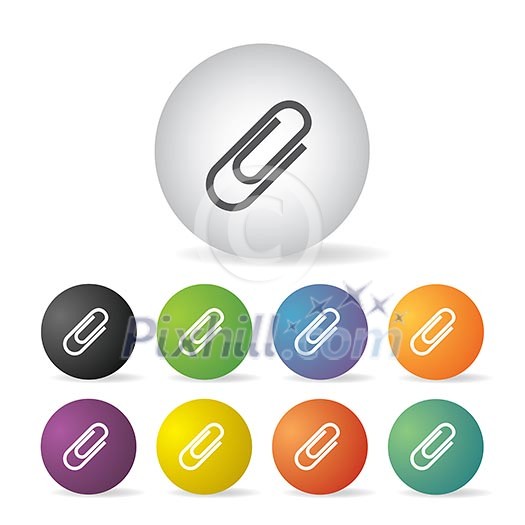 vector paper clip button icon set vector paper clip button icon set