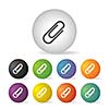 vector paper clip button icon set  