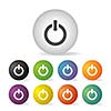 power switch off  button icon set  