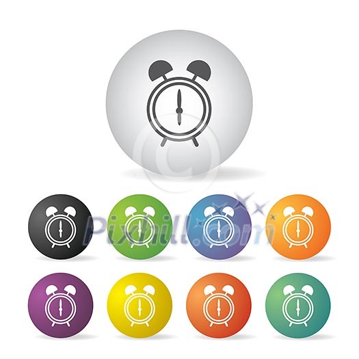 alarm clock button icon set alarm clock button icon set